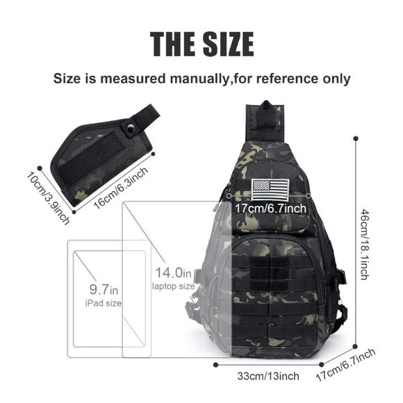 CCDW Tactical EDC Sling Backpack, Military Rover Shoulder Sling Bag Pack… - Picture 2 of 6